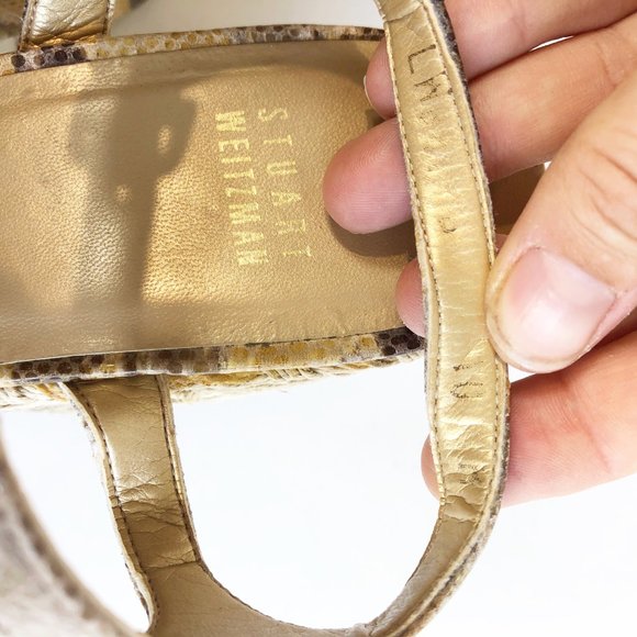 Stuart Weitzman Open Toe Platform Wedge Sandals 10 - Picture 9 of 10